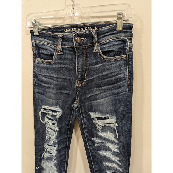 American Eagle Super Super Stretch Hi Rise Jeggings Size 0 Short Petite - Picture 5 of 8